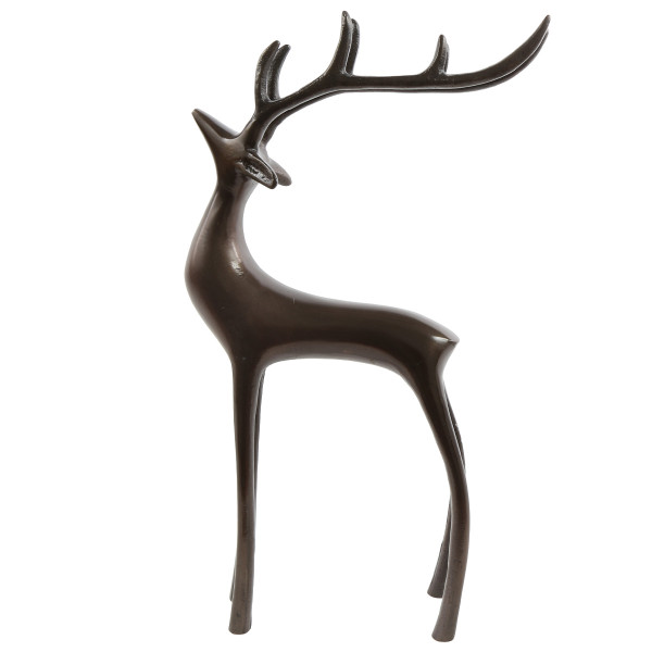 Deko Hirsch bronze, großer schlanker Hirsch, 35cm