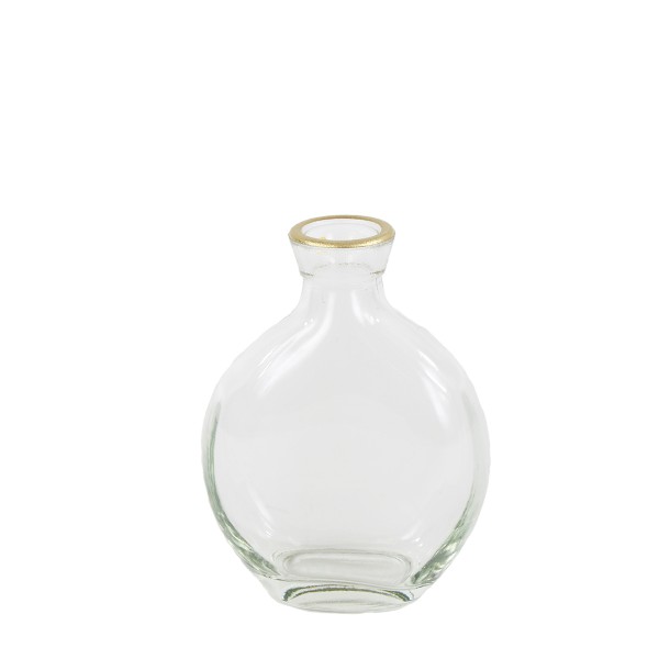 Blumenvase klar mit Goldrand 9x11cm