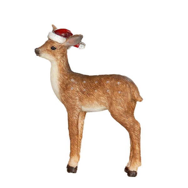 Reh mit Weihnachtsmütze 11cm Gilde