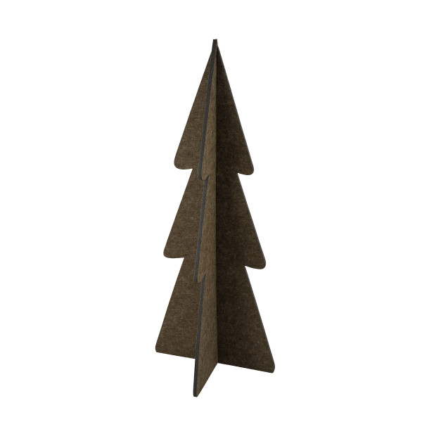 Deko Tannenbaum aus Filz, große schlichte Filztanne braun, 120cm