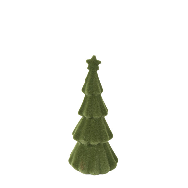 Deko Tannenbaum samtlook grün, Kunststoffbaum mit Stern, 18cm