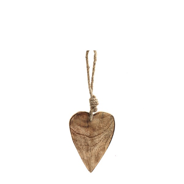 Holz Herz natur, flach, 9cm, Hänger
