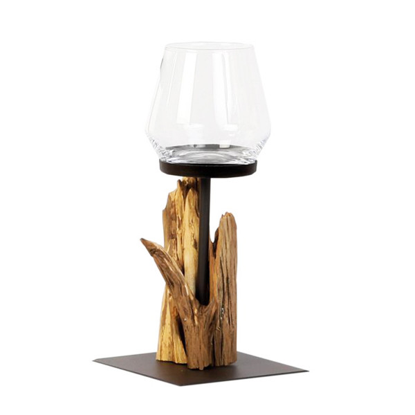 Holz Windlicht Raisa Naturholz, Windlicht aus Naturäste, 30cm, WMG Grünberger
