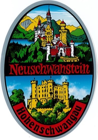 Aufkleber Neuschwanstein-Hohenschwangau oval 9x13cm