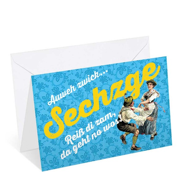 Bayerische Geburtstagskarte: Sechzge