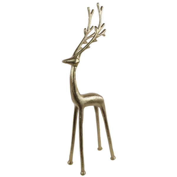 Deko Hirsch gold, großer schlanker Hirsch, 50cm