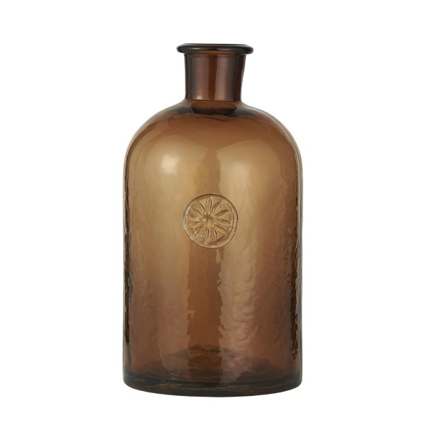 Apothekerflasche mit Blumenemblem braun 30cm, Ib Laursen