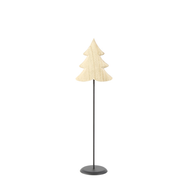 Deko Tannenbaum Naturholz, Holzbaum Natur auf Metallständer, 44cm