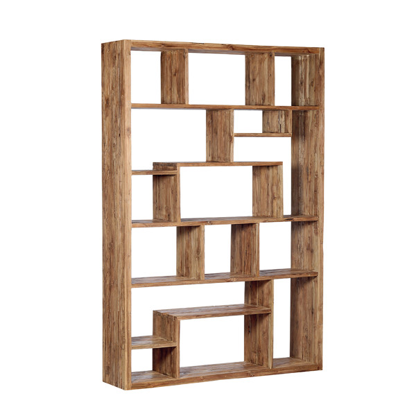 Holz Regal Manglam, massives Teak Regal mit unterschiedlich großen Fächern, WMG Grünberger