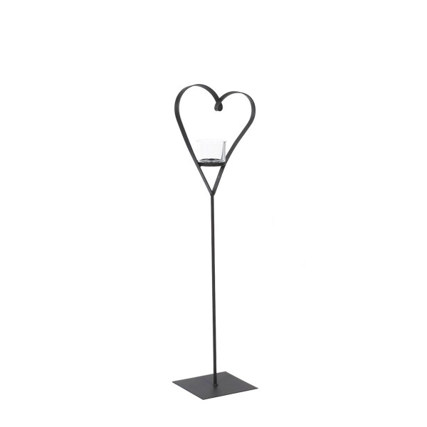 Deko Windlicht Herz Diana, Metallherz auf Metallständer, 100cm, WMG Grünberger