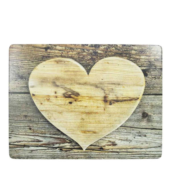 Tischset Herz, Holzherz, 40x30cm, MDF-Kork, Mars &amp; More