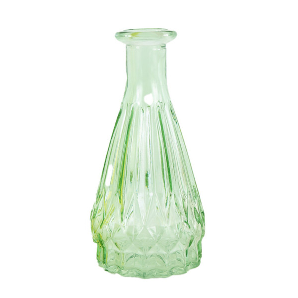 Blumenvase Kristall hellgrün, Glasvase, 14x7cm