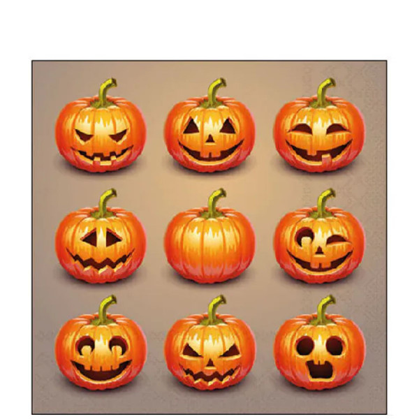Ambiente Papierservietten Kürbisse Halloween pumpkins, 25x25cm