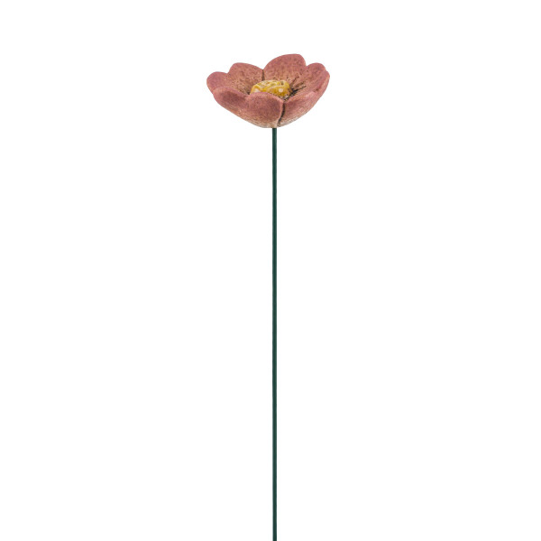 Deko Blume, Blume aus Steingut rosa, 60cm