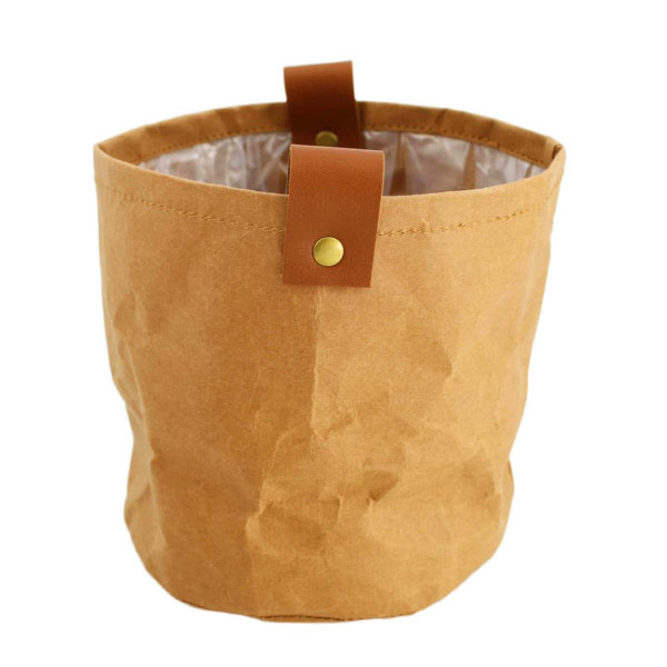Übertopf Papiertasche, Pflanztopf aus Papier mit Schlaufen, 14x14cm, DIJK Natural Collections