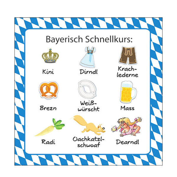 Ambiente Papierservietten Heimat, Bayrisch Schnellkurs, 33x33cm