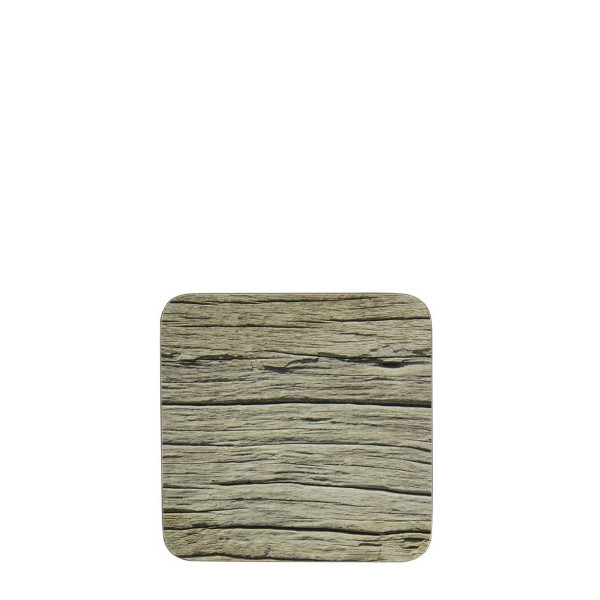 Untersetzer Holz, altes Holz, 10x10cm, Set/6, MDF/Kork, Mars &amp; More