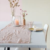 Halbach Tischläufer blush rose, Baumwoll-Optik, 44cmx160cm