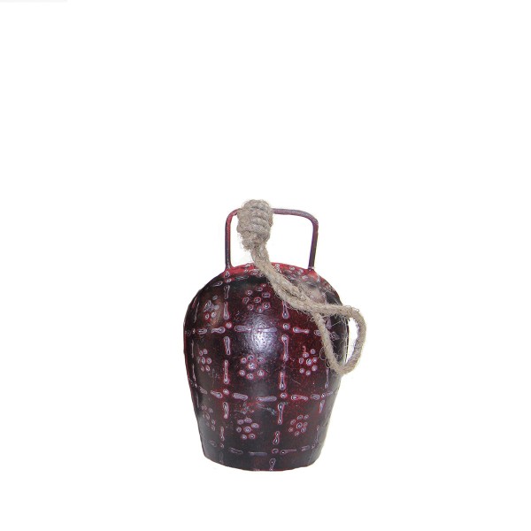 Metall Glocke, antik rot, 16cm