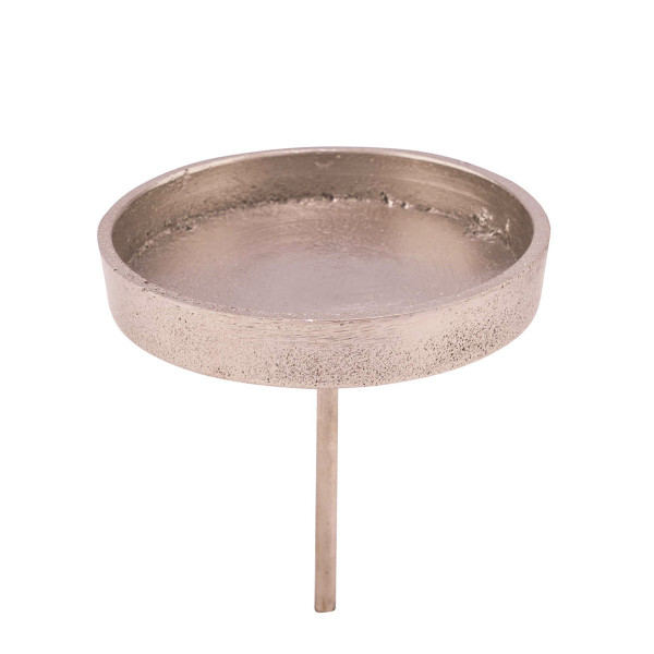 Kerzenhalter, Adventsstecker platin-silber, 9x10cm, Aluminium
