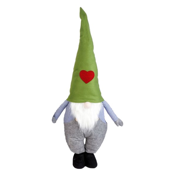 Wichtel &quot;Linus&quot;, 84cm, stehend, grüne Filzmütze
