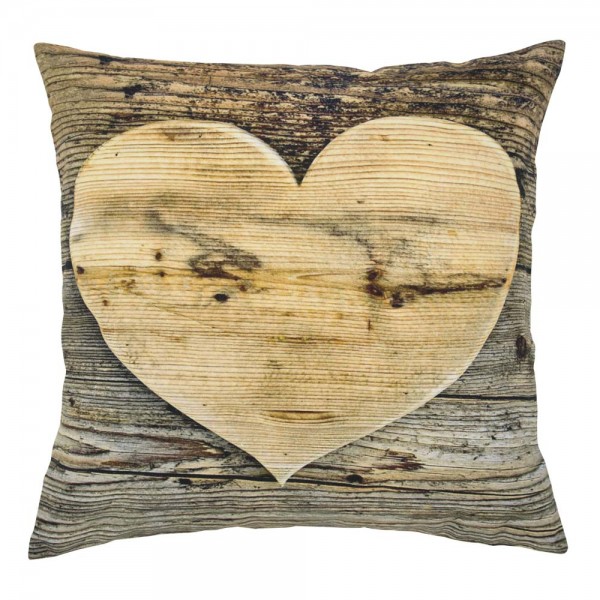 Kanevas Kissen Holz Herz 50x50cm Mars &amp; More