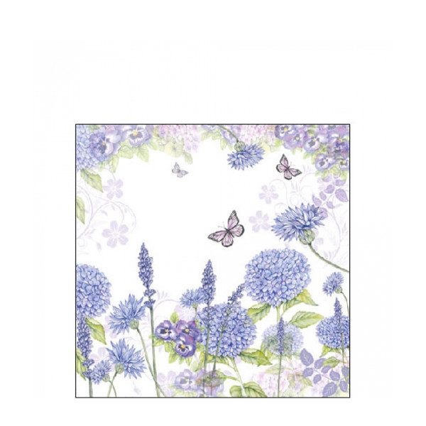 Ambiente Papierservietten lila Wildblumen, Purple wildflowers, 25x25cm