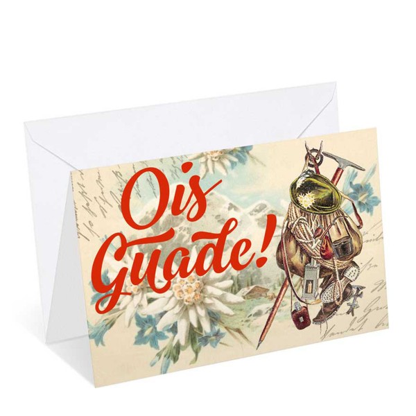 Bayerische Glückwunschkarte: Ois Guade!