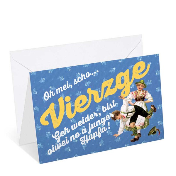 Bayerische Geburtstagskarte: Vierzge
