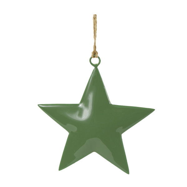 Deko Stern, Weihnachtsstern aus Emaille, dunkelgrün, 10x11cm, Hänger