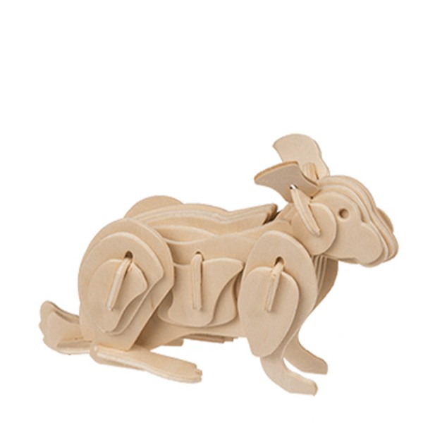Naturholz Puzzle 3D, Farmtiere, Hase