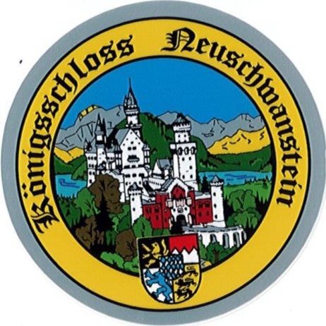 Aufkleber Königsschloss-Neuschwanstein rund 8x8cm