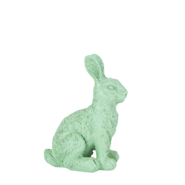 Deko Hase, Osterhase sitzend, salbei, 9x11cm, Polyresin