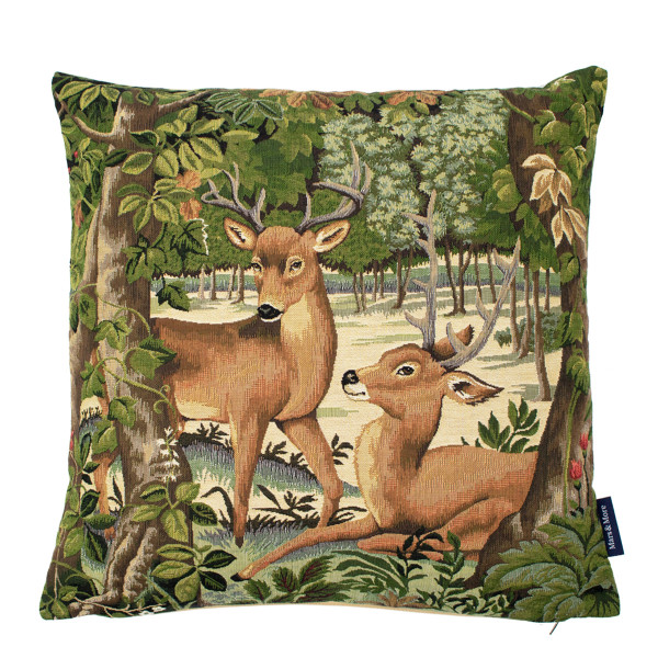 Gobelin Kissen Hirsch, Märchen Hirschkälber, 45x45cm, Mars &amp; More