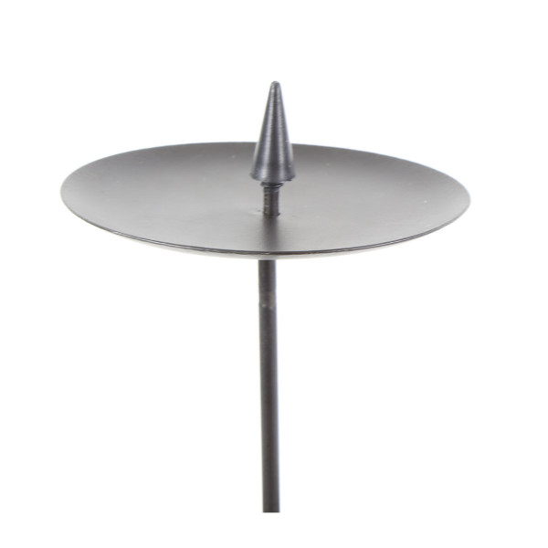 Kerzenpik schwarz, Kerzenhalter aus Metall für Stumpenkerzen, Ø 8cm