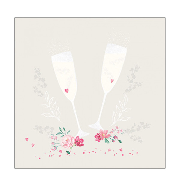 Ambiente Papierservietten Hochzeit, Weingläser, 33x33cm