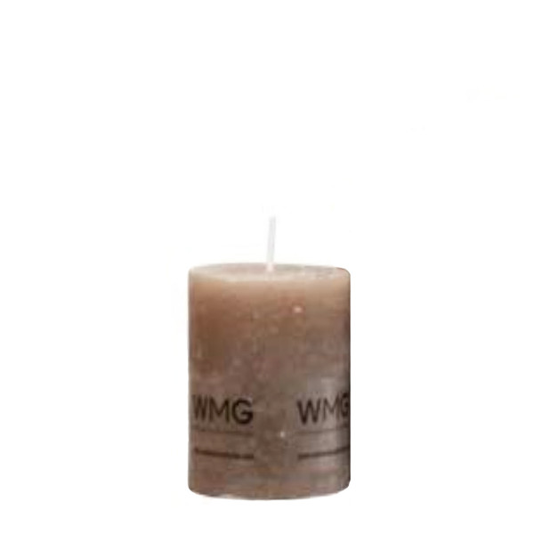 Stumpenkerze Rustic Milchkaffee, Wachskerze, 40x38mm, WMG Grünberger
