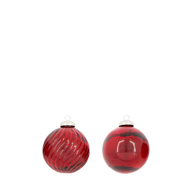 Deko Weihnachtskugeln aus Glas rot, Ø8cm, DIJK Natural Collections
