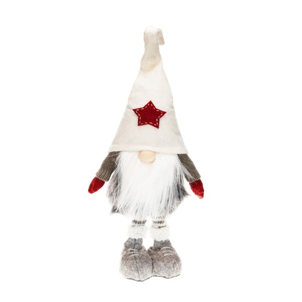 Weihnachtswichtel weiße Mütze 47cm