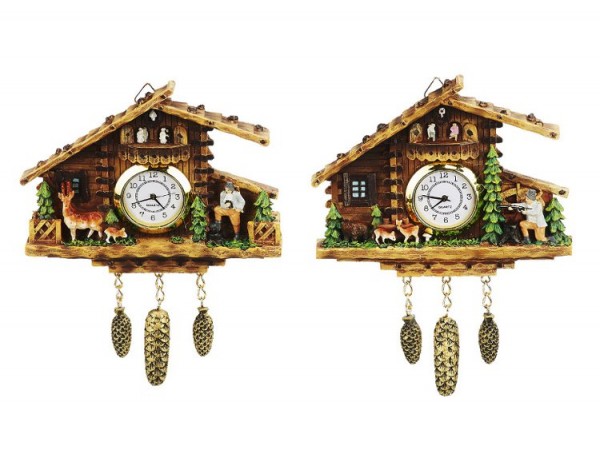 Poly Uhr Bauernhaus 15cm