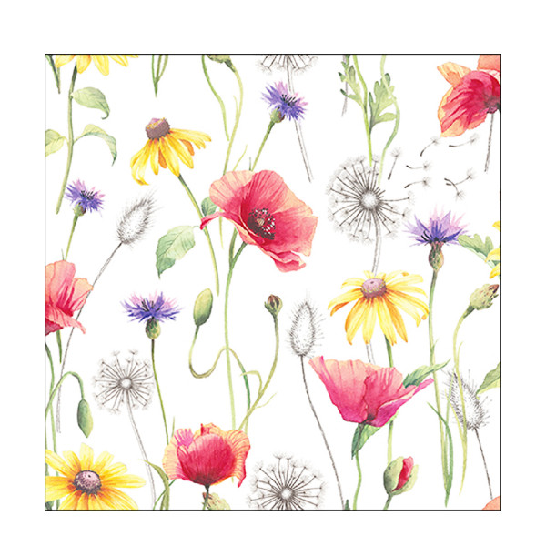 Ambiente Papierservietten Mohnwiese, Poppy Meadow, 33x33cm