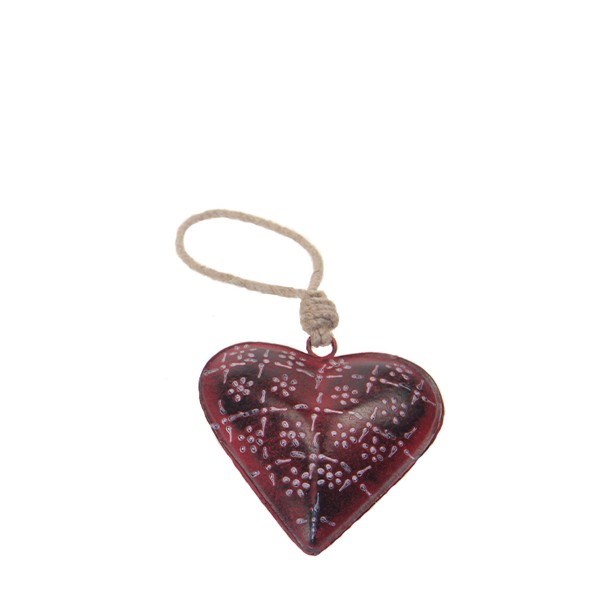 Metall Herz, antik rot, 10cm