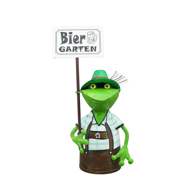 Zaunhocker Frosch Biergarten 30cm Metall