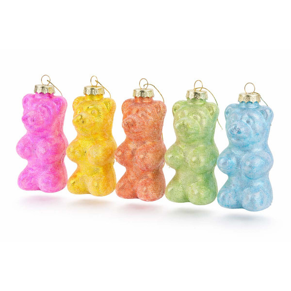 Deko Weihnachtshänger lustige Gummibärchen, versch. Farben, 10cm