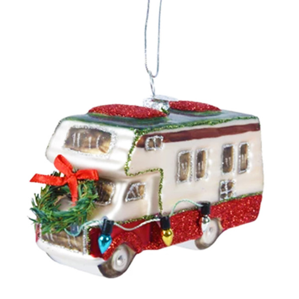 Baumschmuck Weihnachten, Wohnmobil mit Kranz, 11cm, Kaemingk