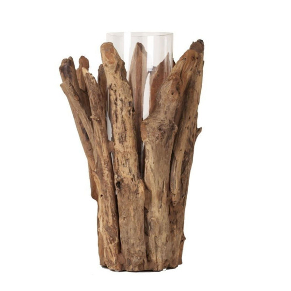 Holz Windlicht Teak Papua, Treibholz, Naturholz, 70cm, WMG Grünberger