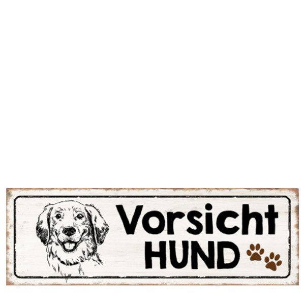 Metall Schild mit Spruch: Vorsicht Hund, 30x10cm, Hänger, Gerrys Garden