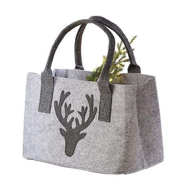 Filz Tasche Hirsch, helles grau, Gilde