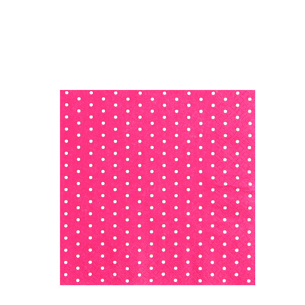 Home Fashion Papierservietten Dots, Punkte berry pink-weiß, 25x25cm