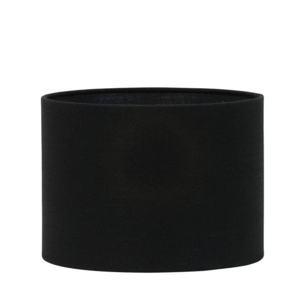 Lampenschirm Livigno schwarz, Lampenschirm Leinenoptik, Zylinder 35x35x25cm, Light &amp; Living